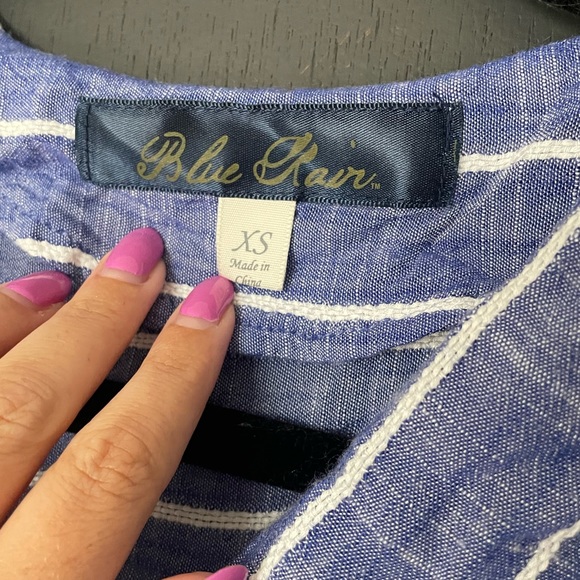 Blue Rain Striped Crossover Top - Size XS. - Picture 2 of 3